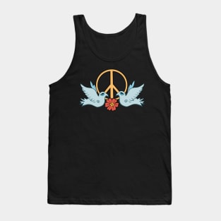 Peace Doves with Blue Background Tank Top